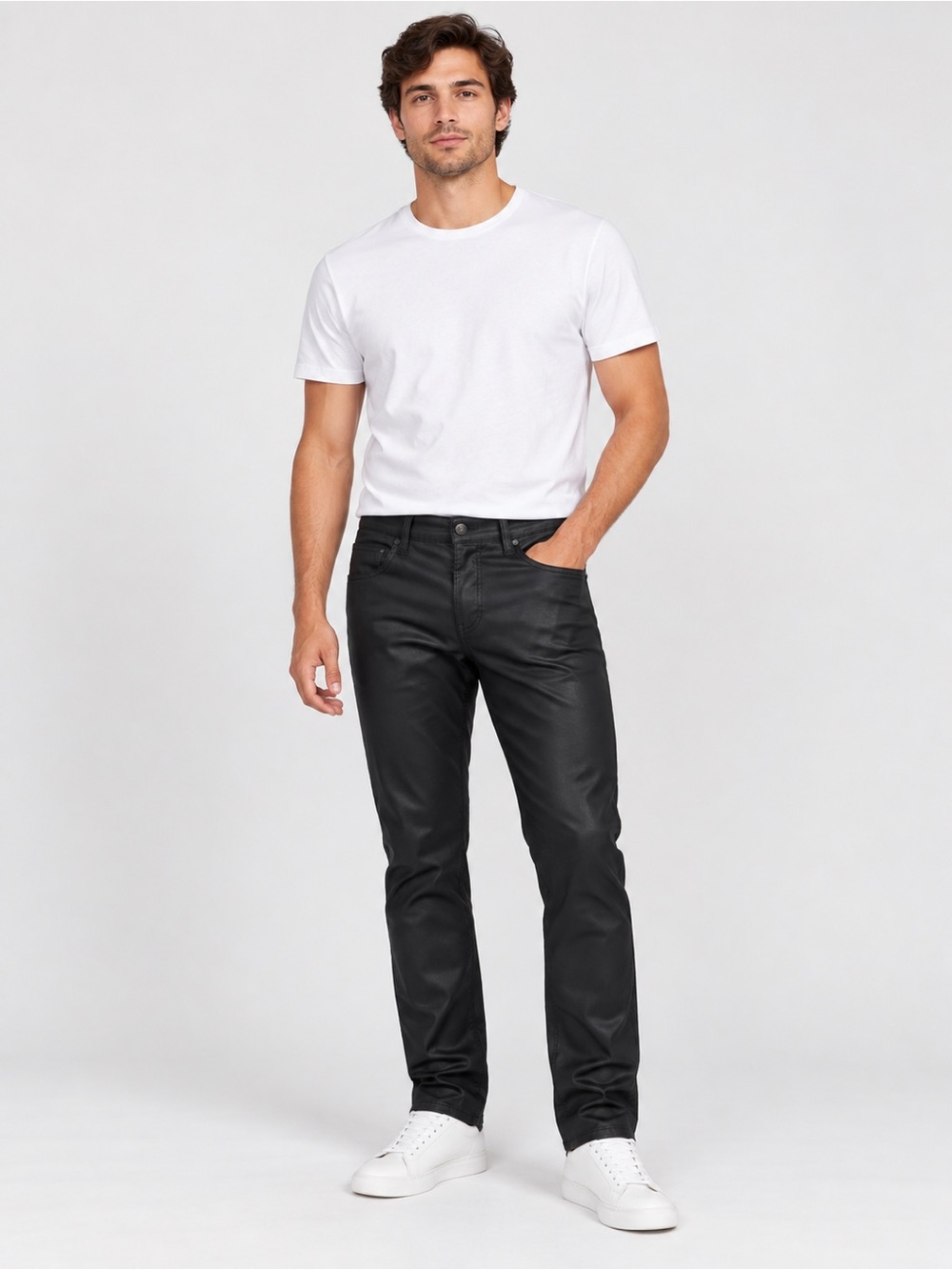 Slim Straight Black Jeans for Men